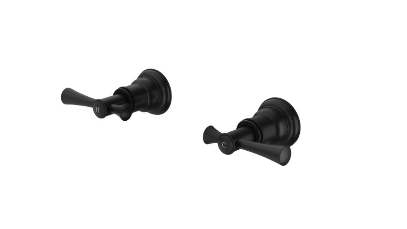 Phoenix Cromford Lead-Free Wall Top Assemblies - Matte Black