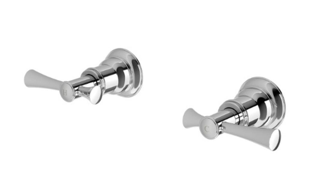 Phoenix Cromford Wall Top Assemblies 15mm Extended Spindles LF - Chrome 
