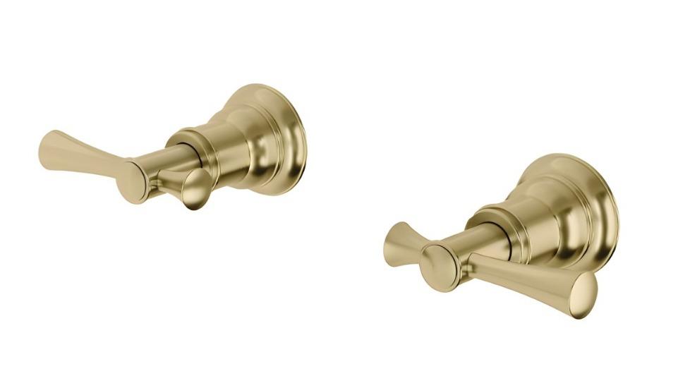 Phoenix Cromford Wall Top Assemblies 15mm Extended Spindles LF - Brushed Gold 
