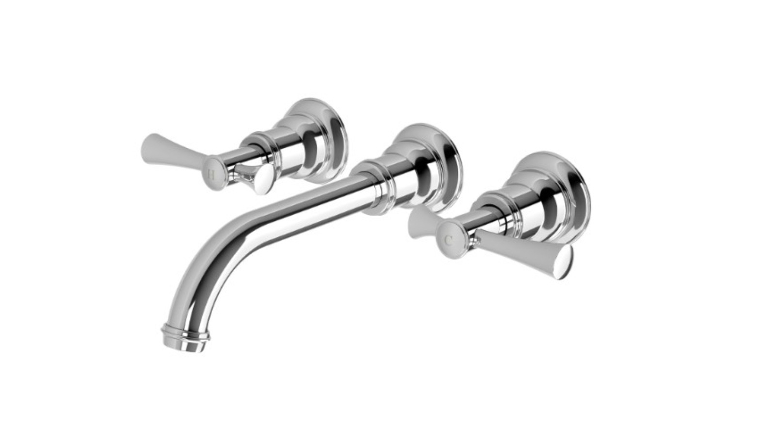 Phoenix Cromford 180mm Lead-Free Wall Basin/Bath Set - Chrome