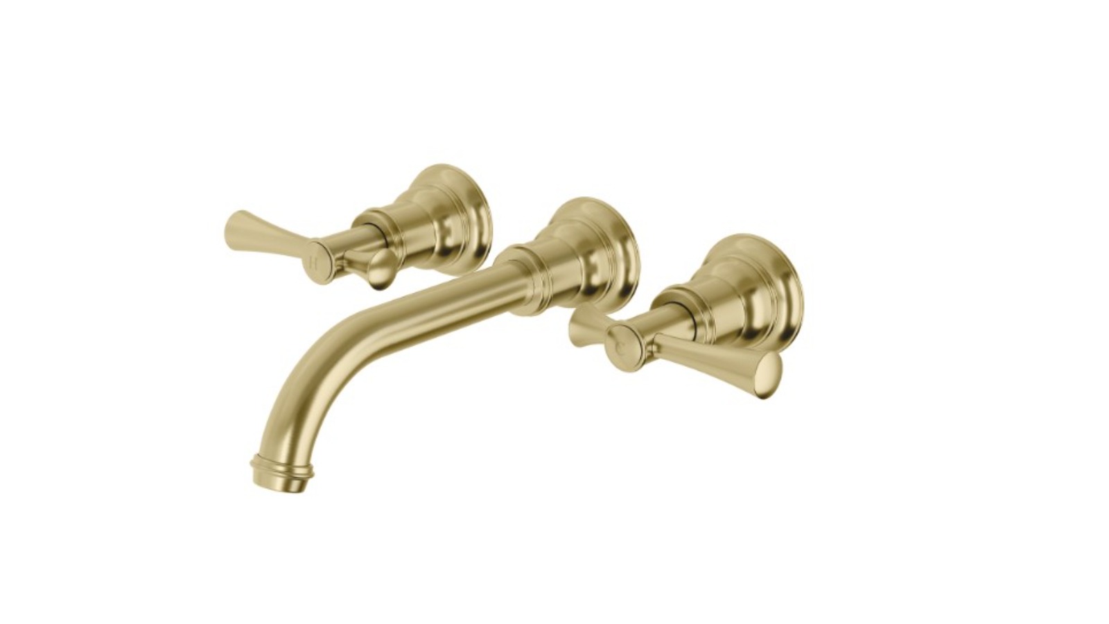 Phoenix Cromford 180mm Lead-Free Wall Basin/Bath Set - Brushed Gold
