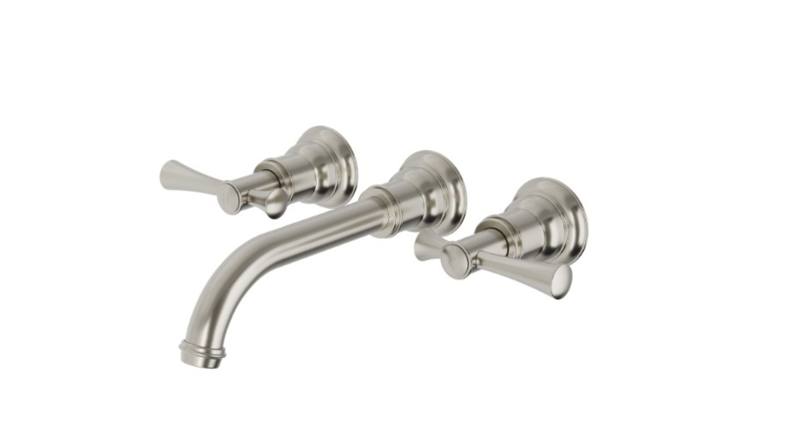 Phoenix Cromford 180mm Lead-Free Wall Basin/Bath Set - Brushed Nickel