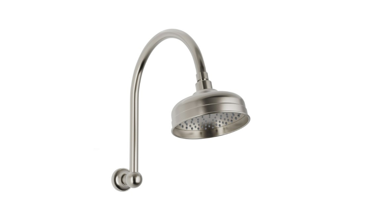 Phoenix Cromford 160mm High-Rise Shower Arm and Rose - Brushed Nickel
