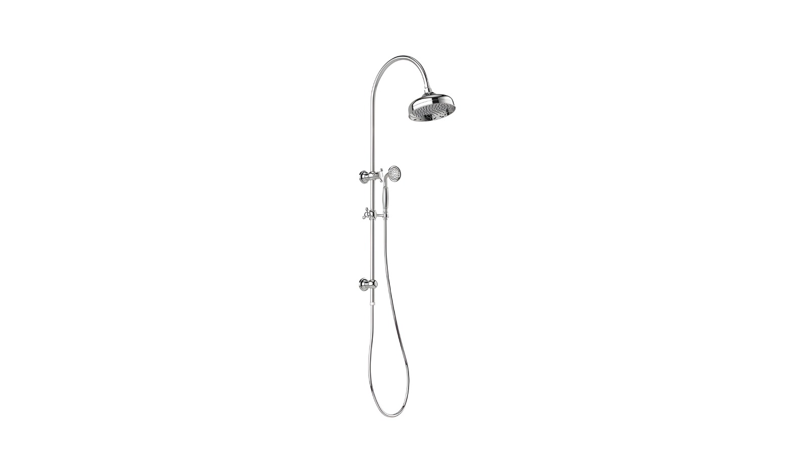 Phoenix Cromford Twin Shower 210mm Rose - Chrome 