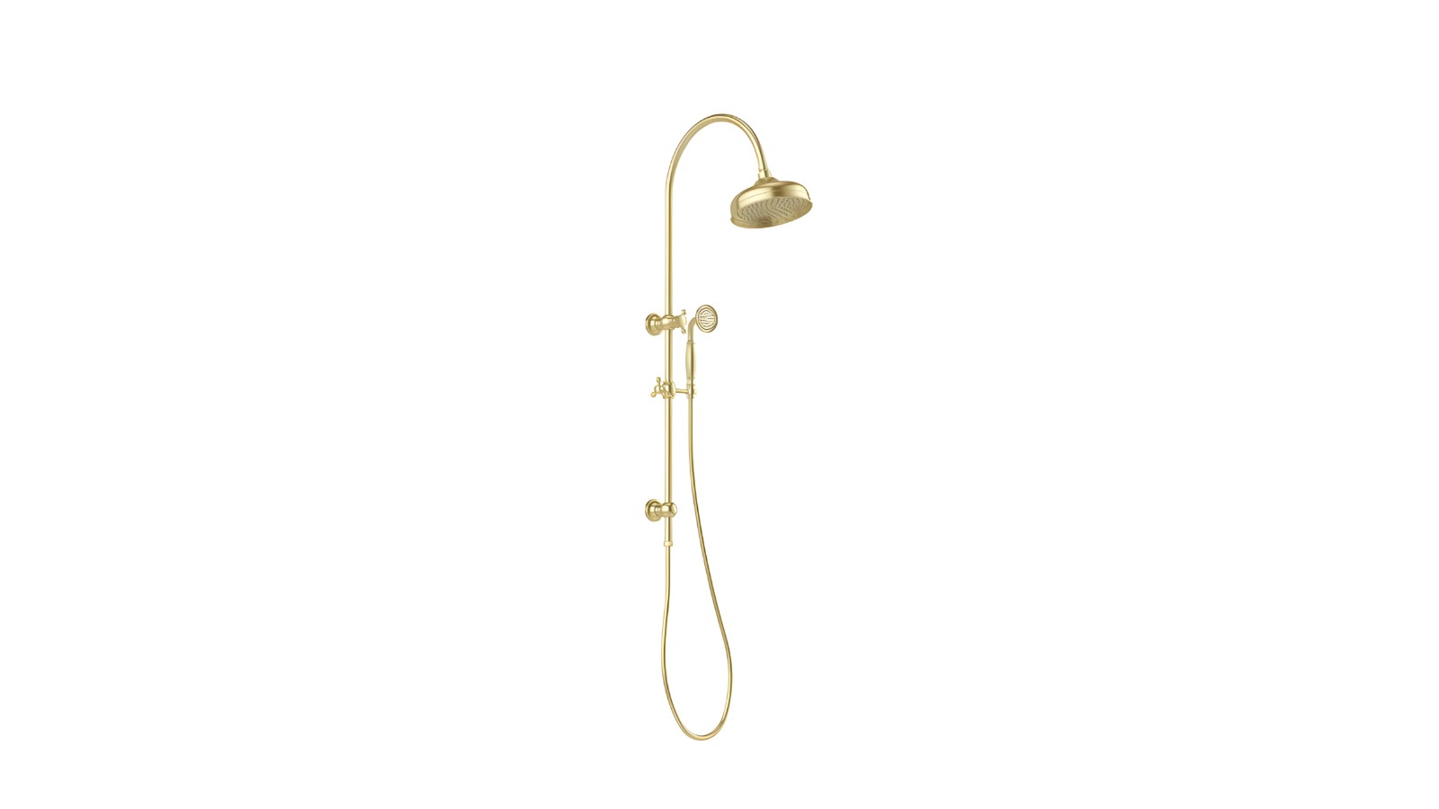 Phoenix Cromford Twin Shower 210mm Rose - Brushed Gold 