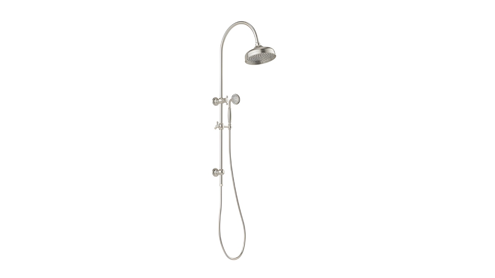 Phoenix Cromford Twin Shower 210mm Rose - Brushed Nickel 