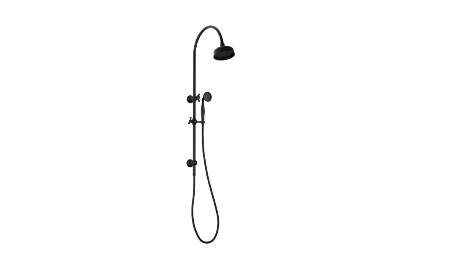 Phoenix Cromford 160mm Twin Shower - Matte Black