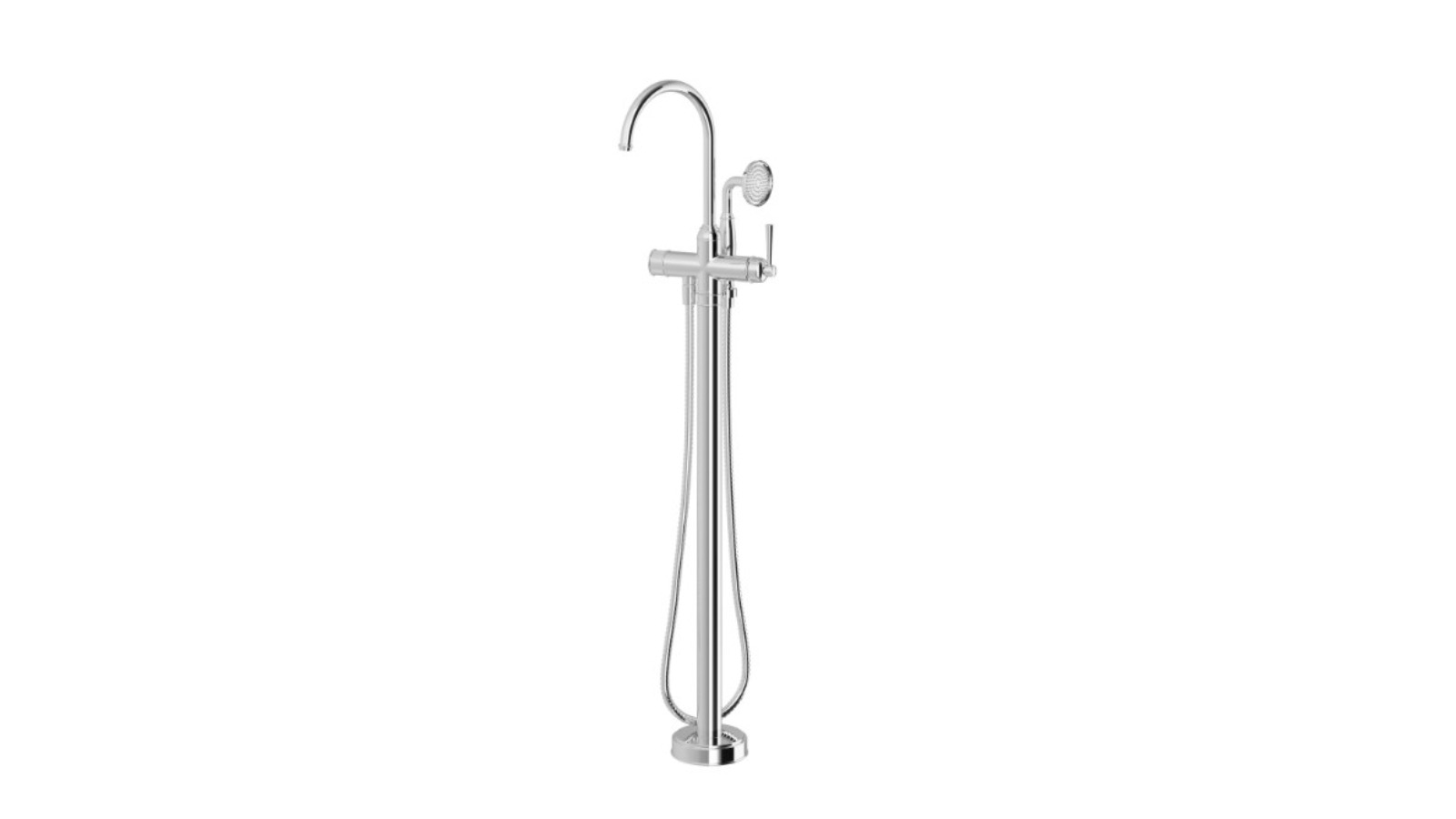 Phoenix Cromford Floor Mounted Bath Mixer with Hand Shower - Chrome