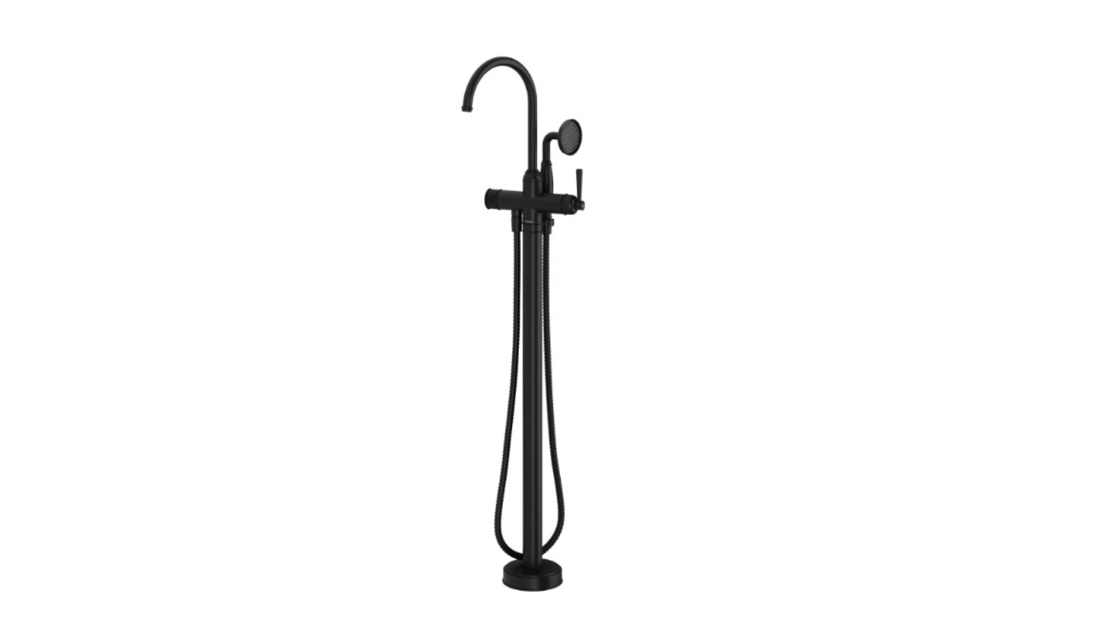 Phoenix Cromford Floor Mounted Bath Mixer with Hand Shower - Matte Black