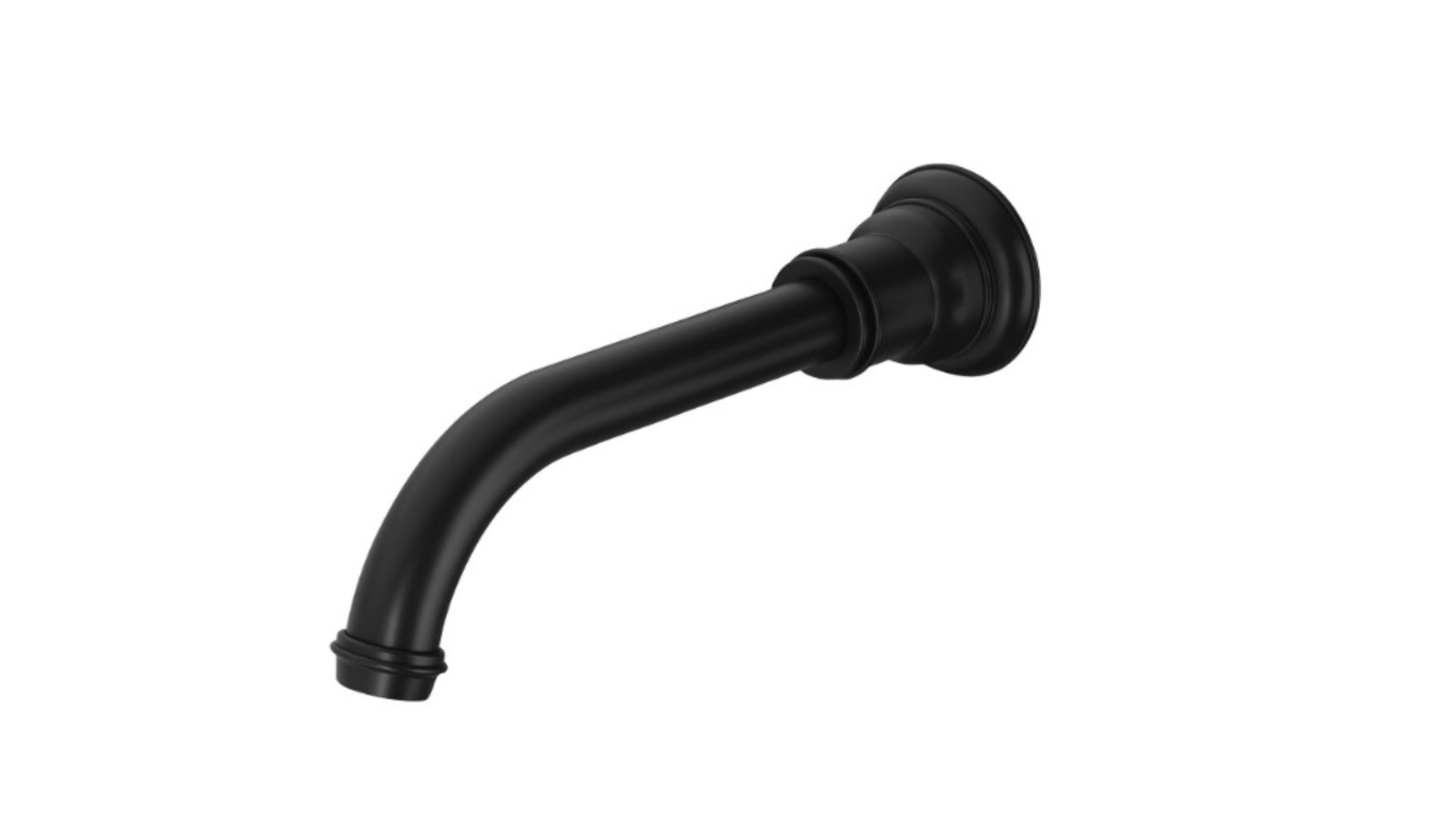 Phoenix Cromford 180mm Lead-Free Wall Basin/Bath Outlet - Matte Black