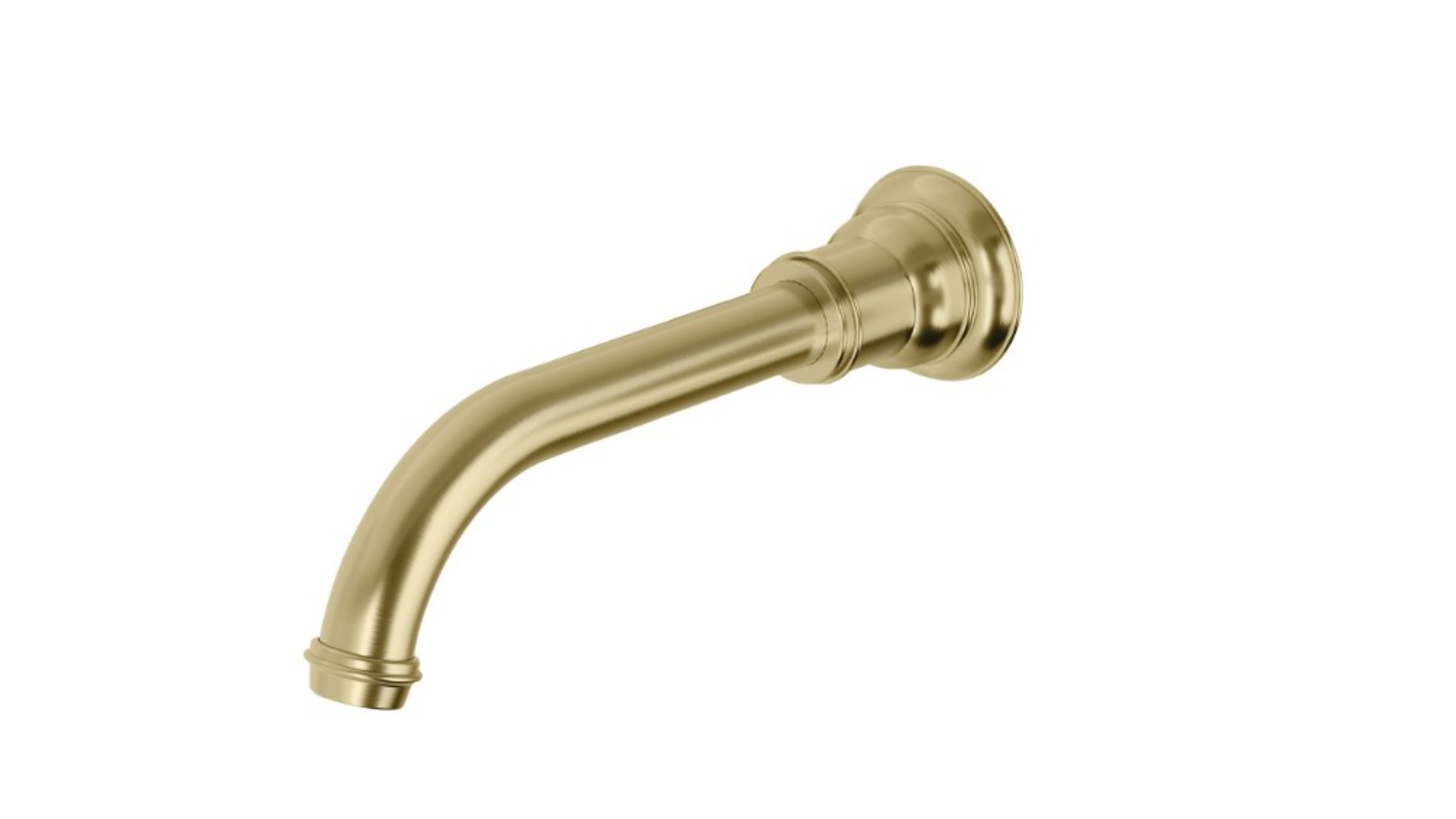 Phoenix Cromford 180mm Lead-Free Wall Basin/Bath Outlet - Brushed Gold