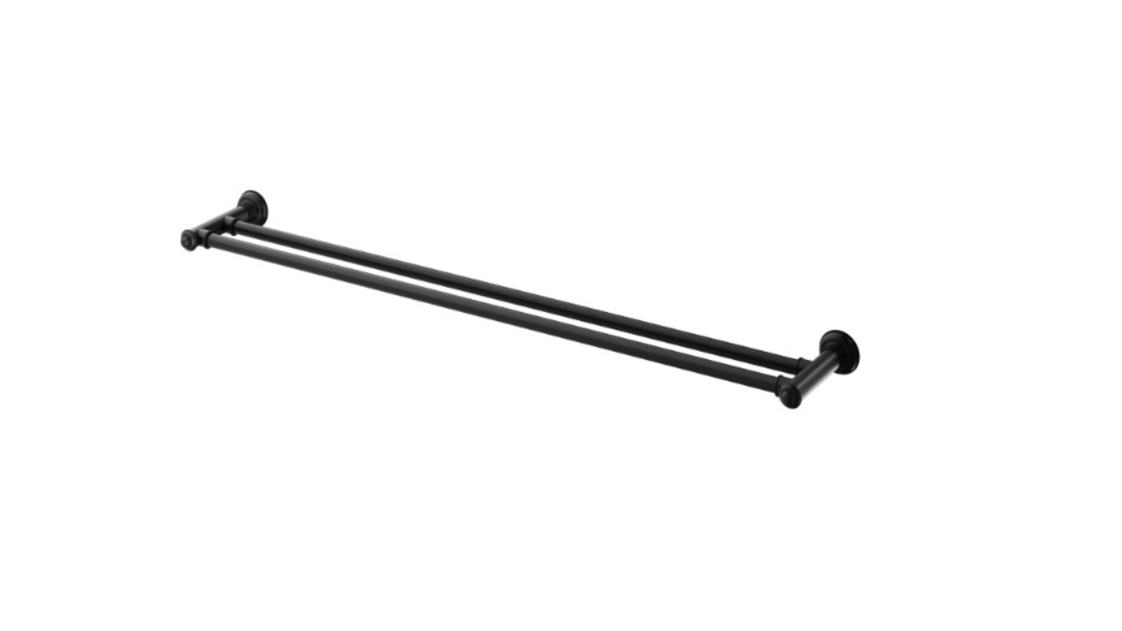 Phoenix 800mm Cromford Double Towel Rail - Matte Black