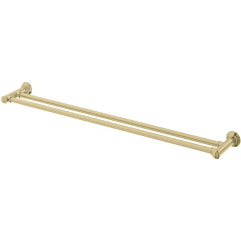 Phoenix 800mm Cromford Double Towel Rail - Brushed Gold