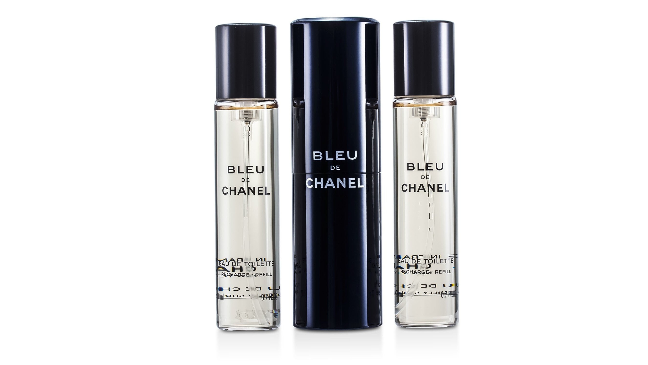 Chanel Bleu De Chanel Eau De Toilette Travel Spray & Two Refills 0.7oz each  