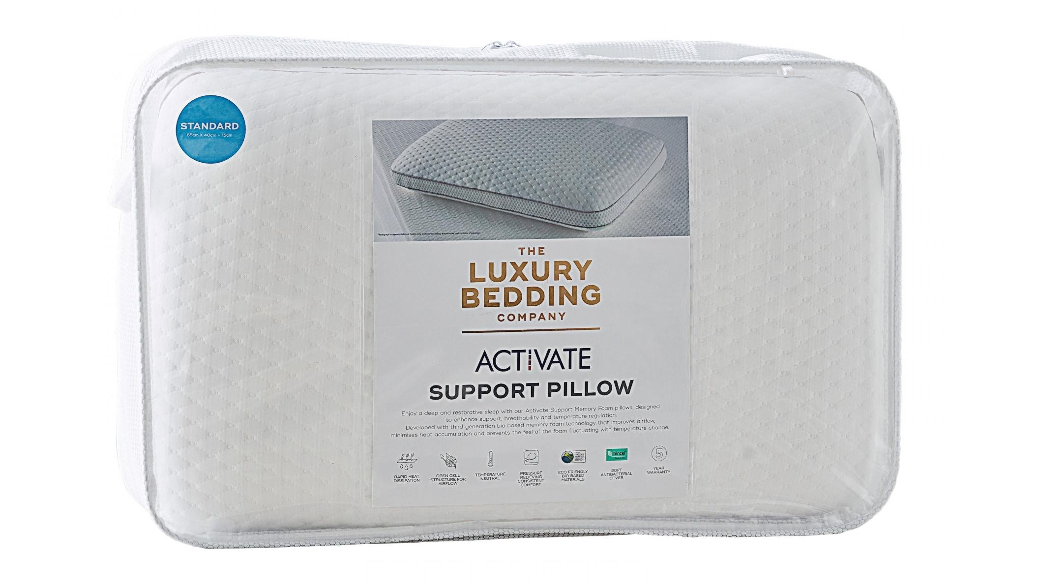 The Luxury Bedding Company Activate Standard Pillow