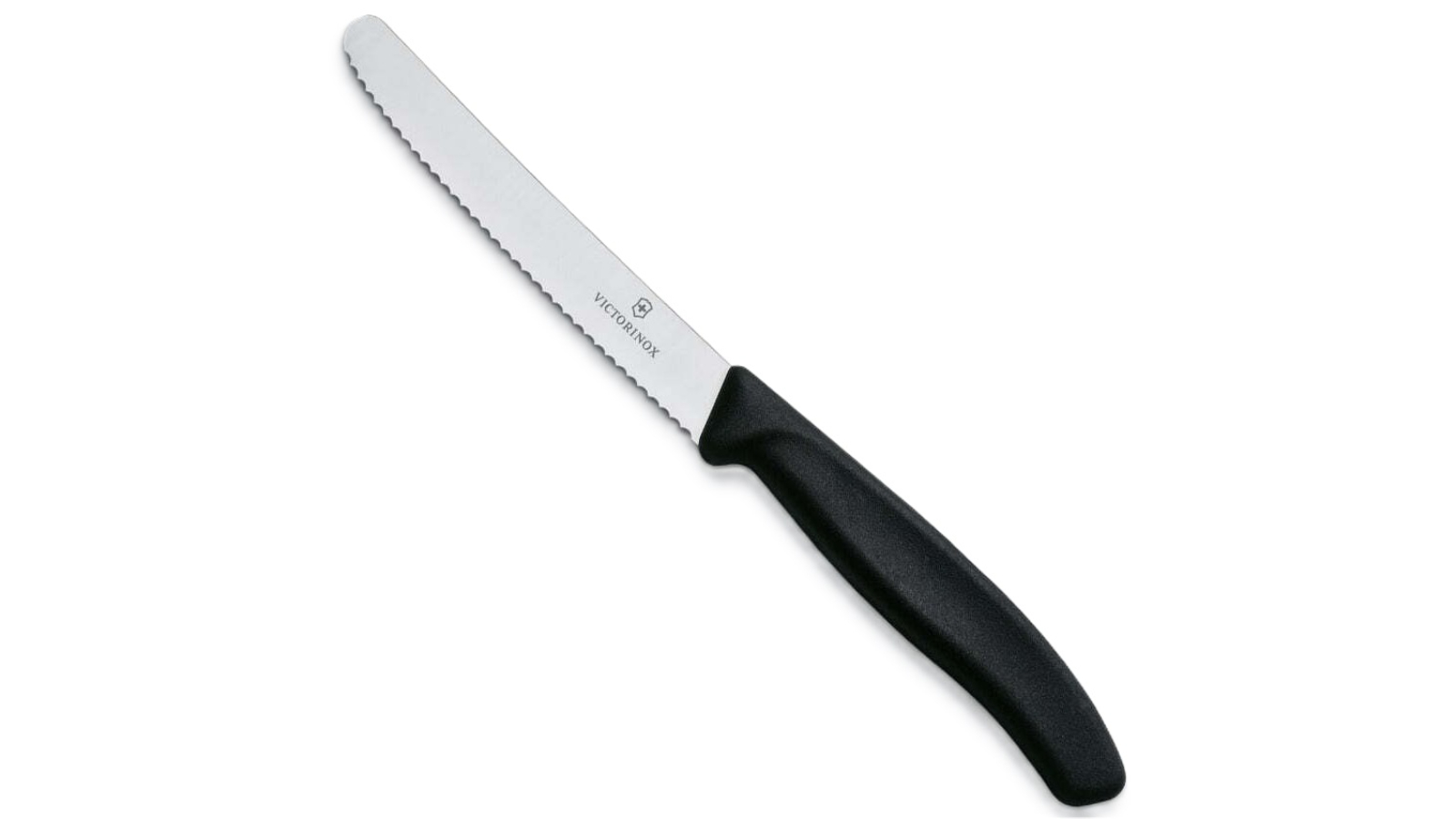 Victorinox 11cm Tomato/Sausage Serrated Knife Kitchen Cutlery Utensil - Black
