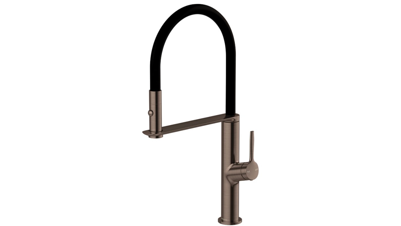 Phoenix Vask 200mm Lead-Free Flexible Hose Sink Mixer - Brushed Bronze
