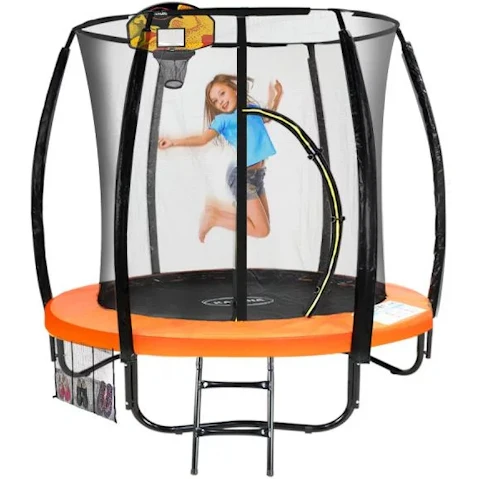 Kahuna 6ft Trampoline with Basketball Set - Orange