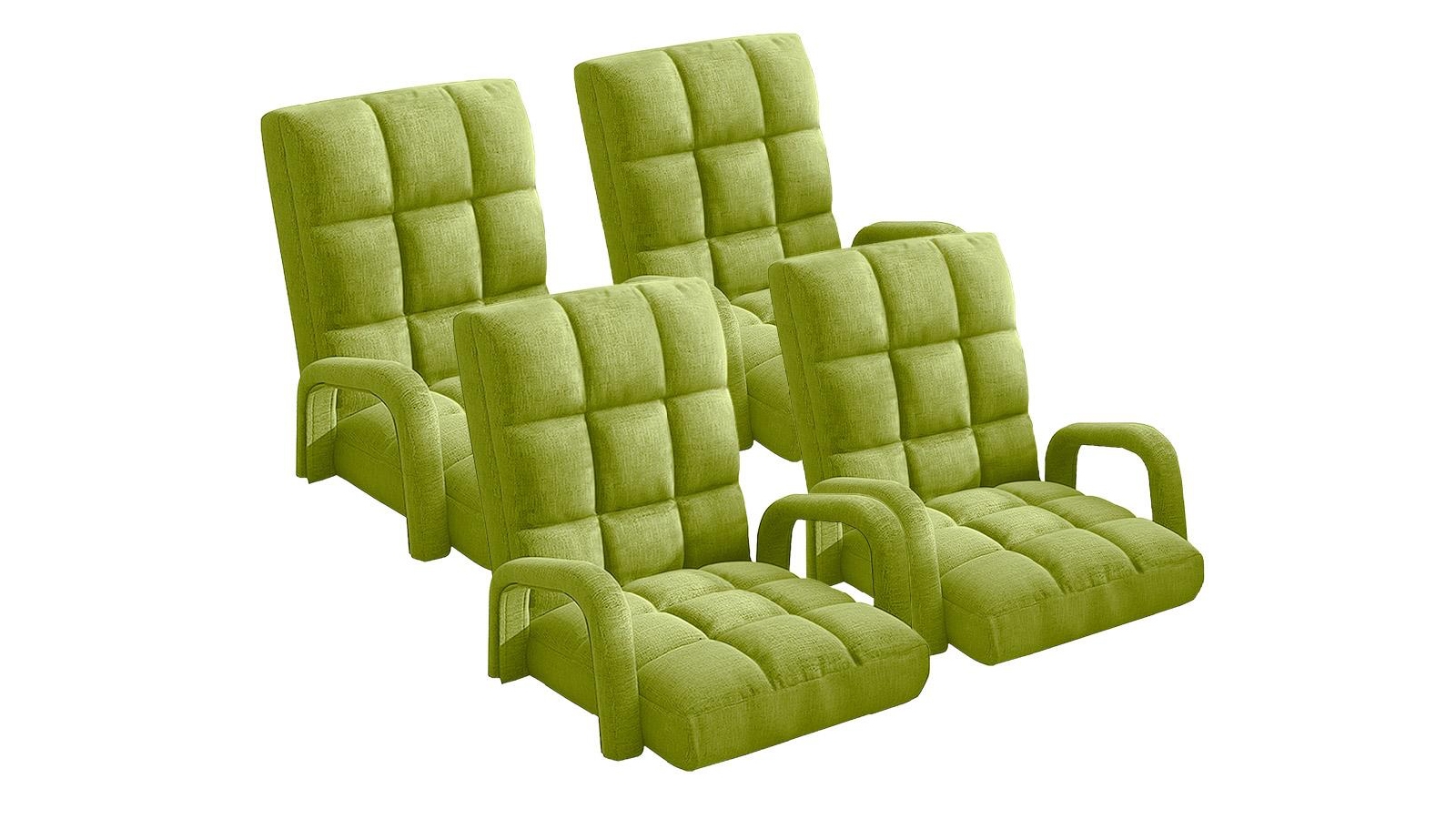 Soga 4x Floor Recliner Lazy Chair with Armrest - Yellow Green