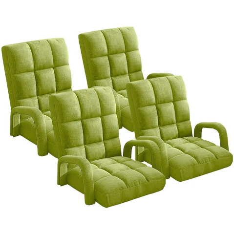 Soga 4x Floor Recliner Lazy Chair with Armrest - Yellow Green