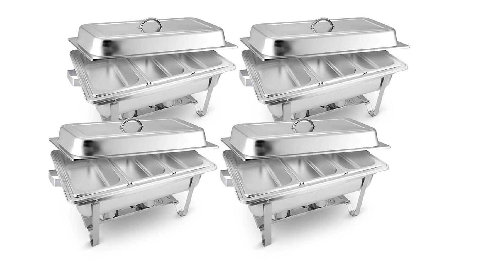 SOGA 4X 3L Triple Tray Stainless Steel Chafing Food Warmer Catering Dish
