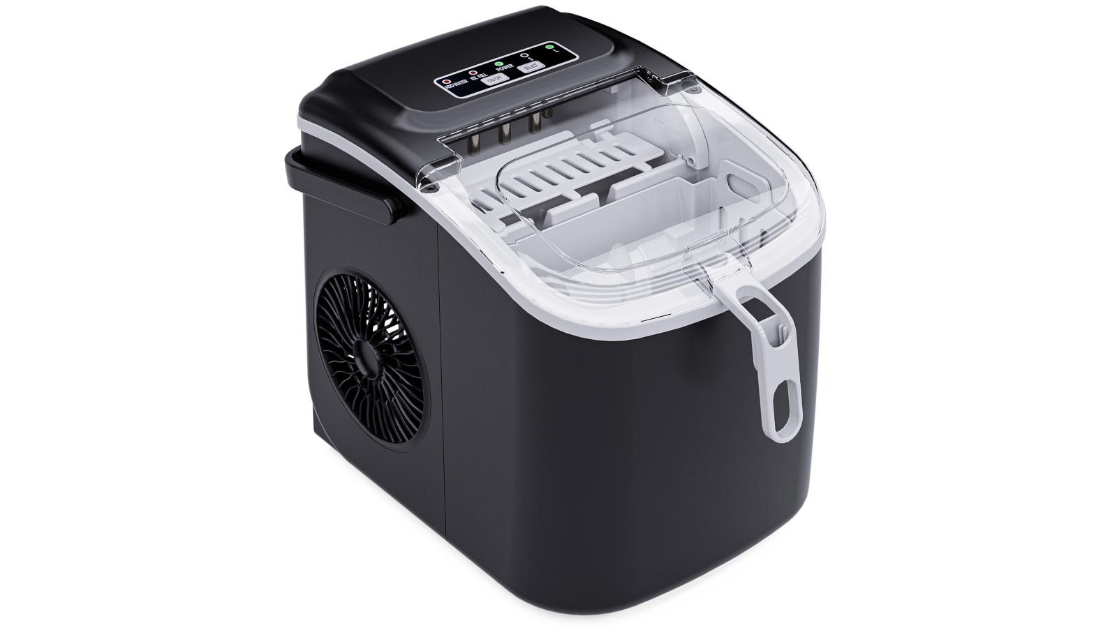 Advwin 12kg Portable Countertop Ice Maker with Self-Cleaning - Black