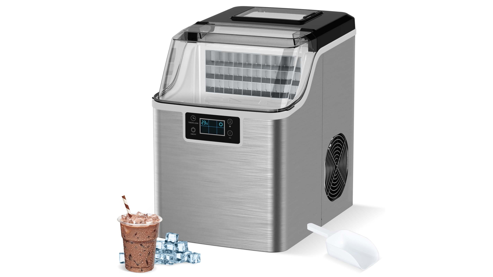 Advwin 20kg Ice Cube Maker - Silver