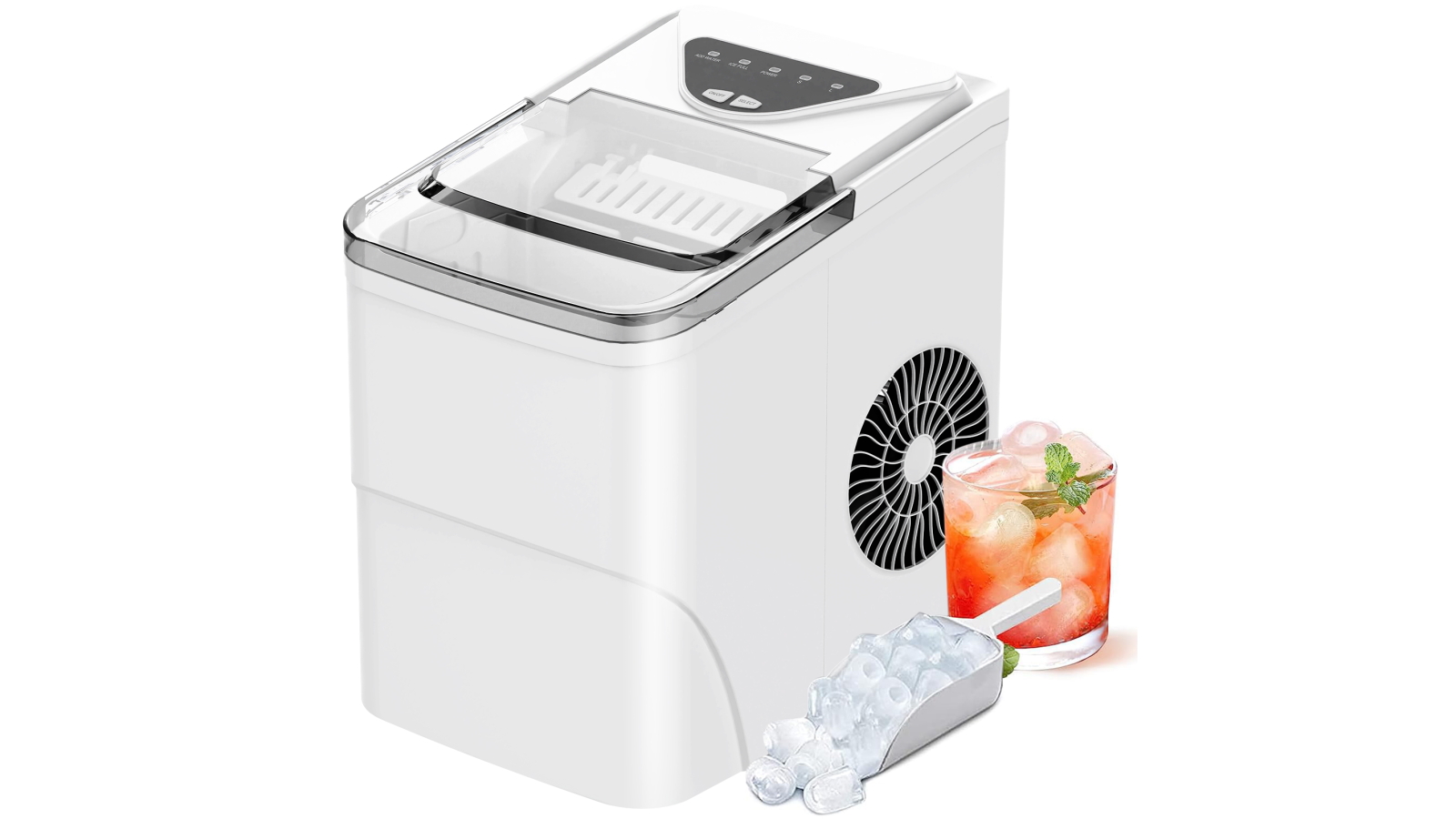 Advwin 12kg Ice Maker Self-Cleaning Ice Machine - White