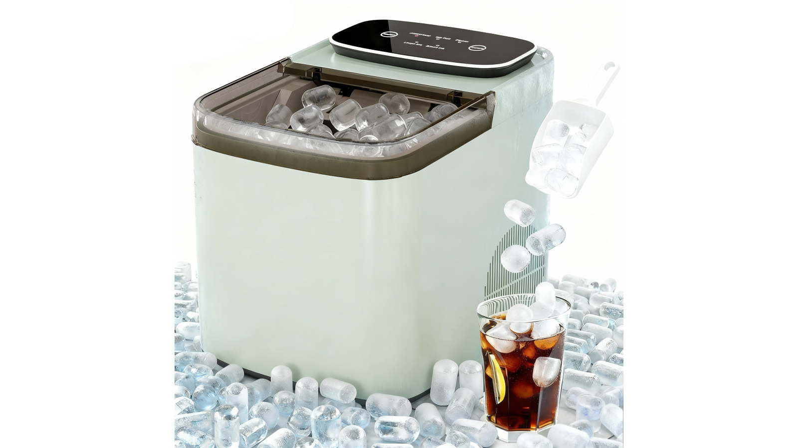 Advwin 12kg Portable Ice Maker with LED Display and Self-Cleaning ...