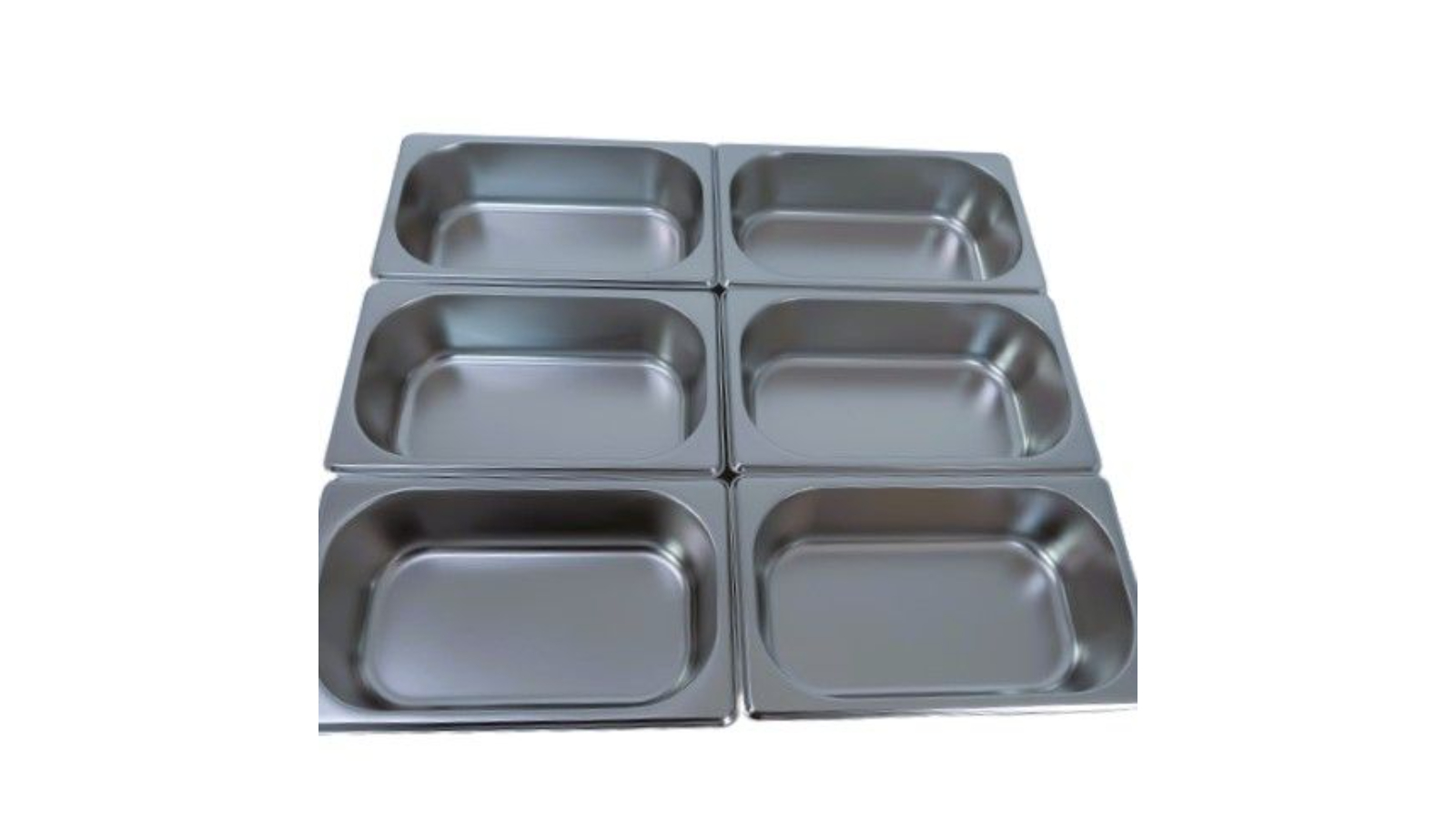 LCE Pack of 6 1/4 Stainless Steel Gastronorm Pan - 6.5cm