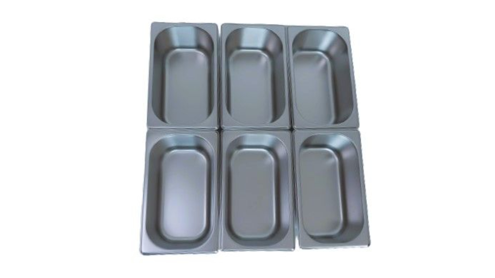 LCE Pack of 6 1/4 Stainless Steel Gastronorm Pan - 10cm