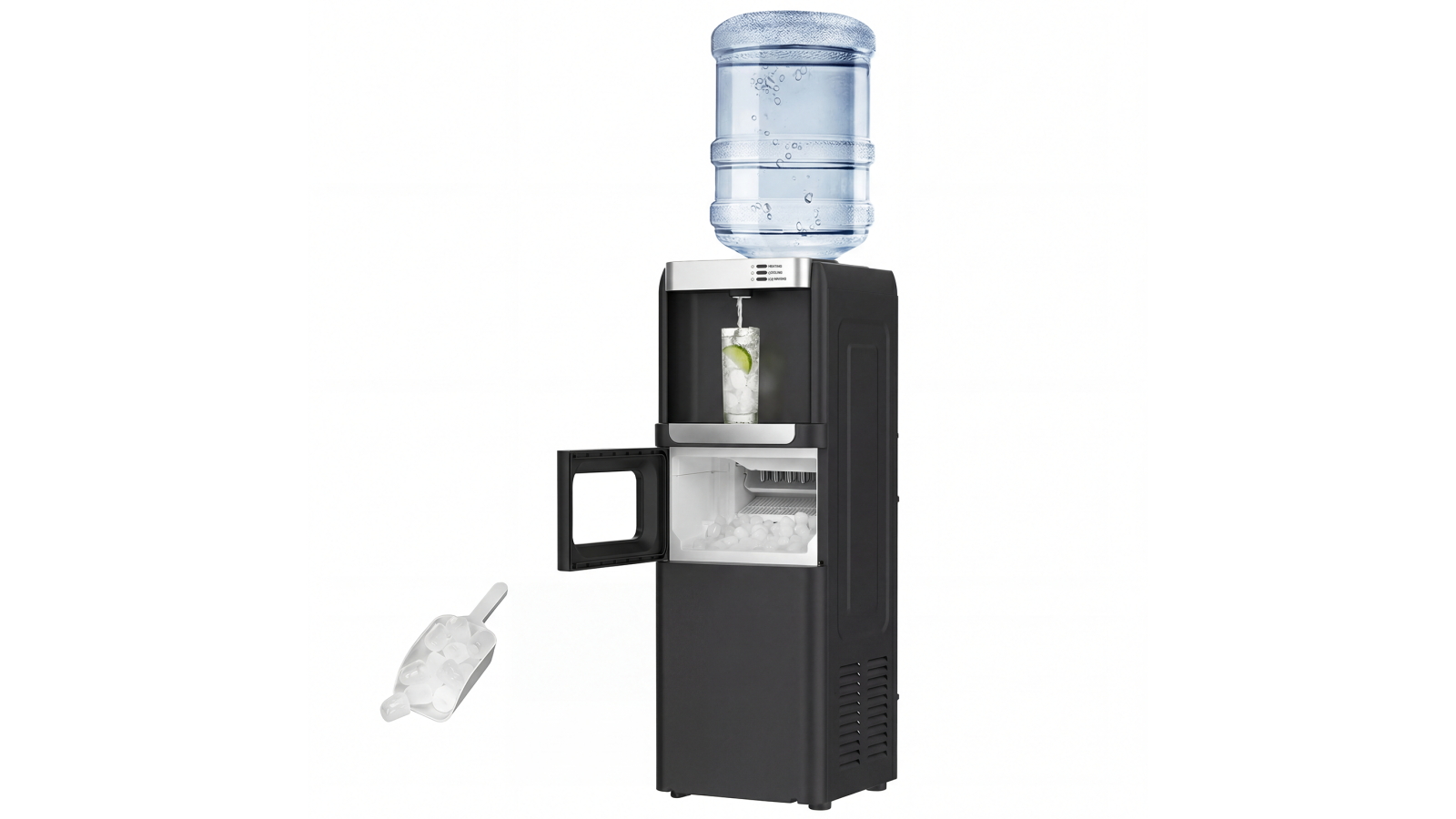 Advwin 3-in-1 Cold/Hot Water Dispenser with Built-In Ice Maker - Black
