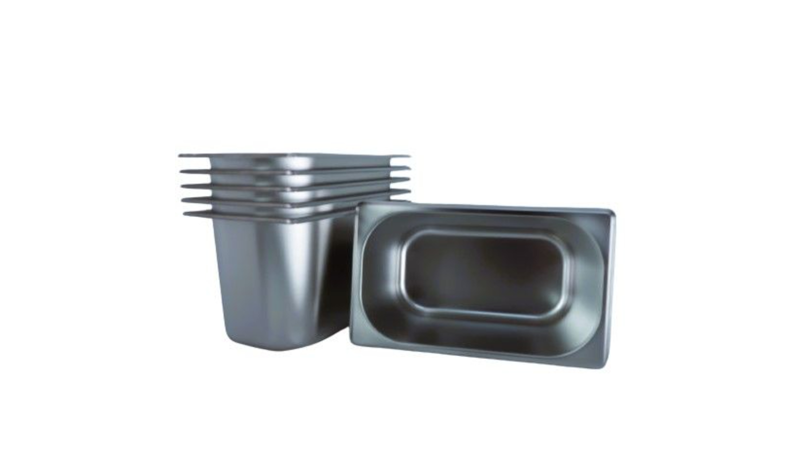 LCE Pack of 6 1/4 Stainless Steel Gastronorm Pan -15cm