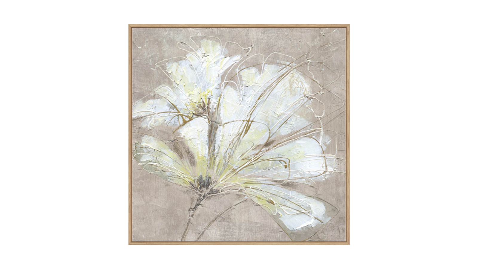 La Grolla White Flowers I Natural Gallery Wall Art - 123 x 123cm
