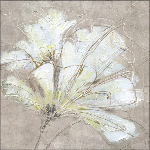 La Grolla White Flowers I Unframed Canvas Wall Art