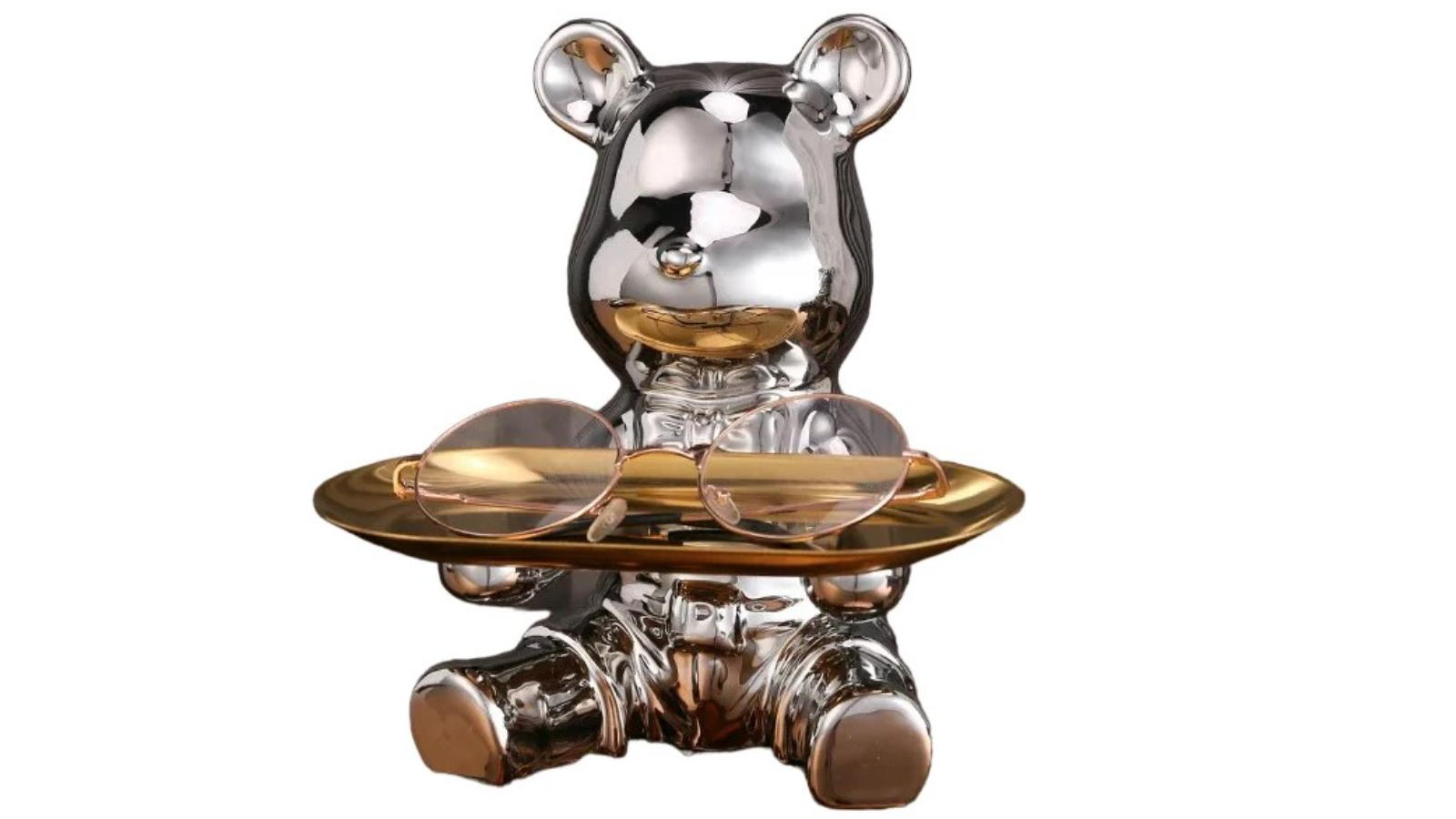 NNEOBA Electroplated Ceramic Bear Doll Ornament