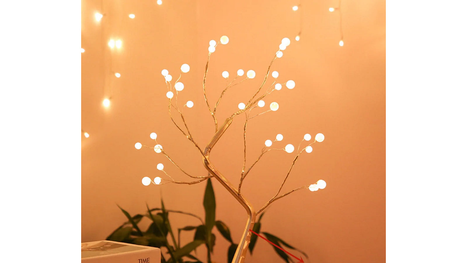 NNEOBA LED Night Lights Mini Christmas Tree Table Lamp Garland Fairy String Light - Warm White