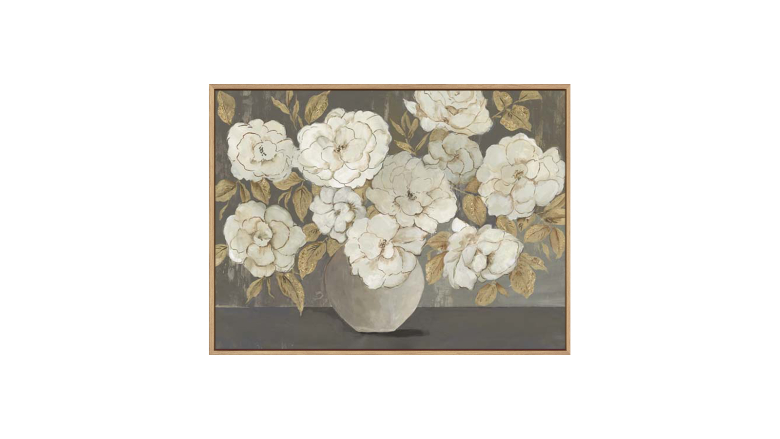 La Grolla White Golden Bouqet Natural Gallery Wall Art - 63 x 48cm