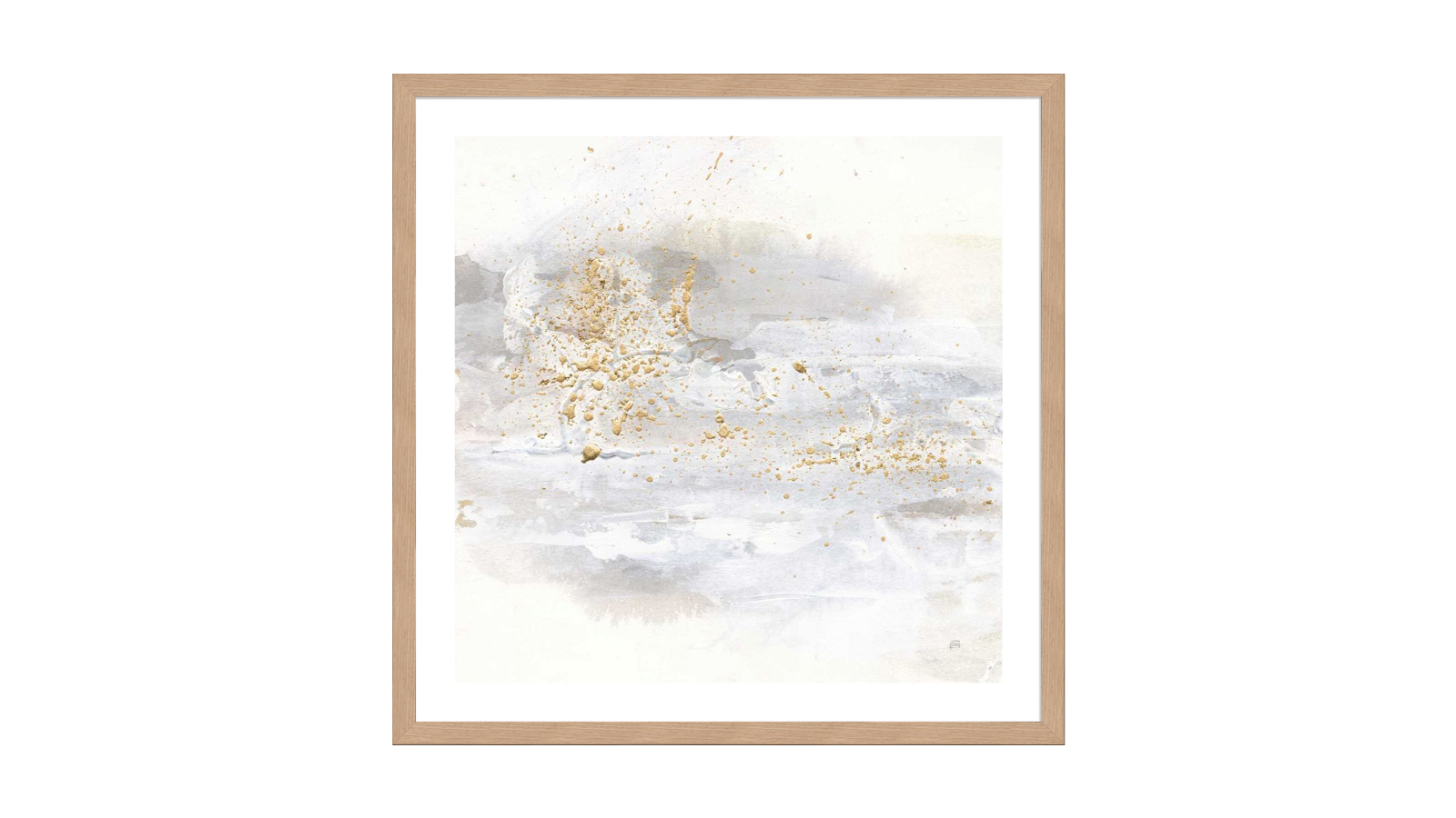 La Grolla Winter Gold IV Natural Frame Wall Art - 56 x 56cm