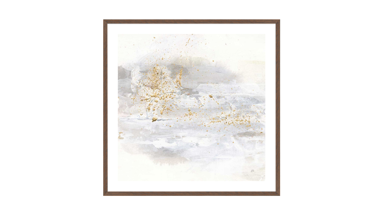 La Grolla Winter Gold IV Walnut Frame Wall Art - 94 x 94cm