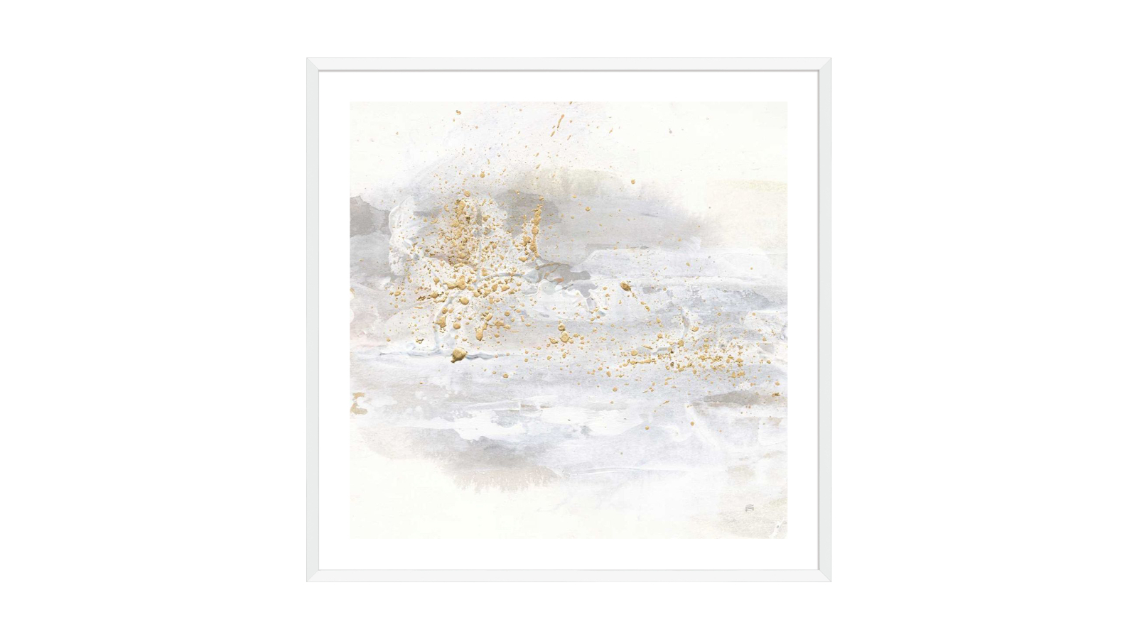La Grolla Winter Gold IV White Frame Wall Art - 74 x 74cm