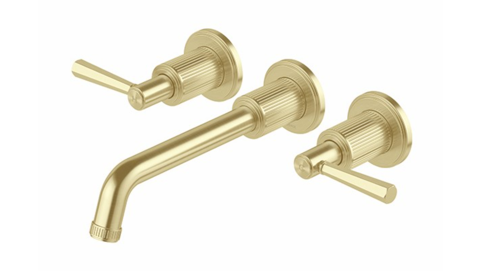 Phoenix Wiltern 190mm Wall Basin/Bath Tap Set - Brushed Gold