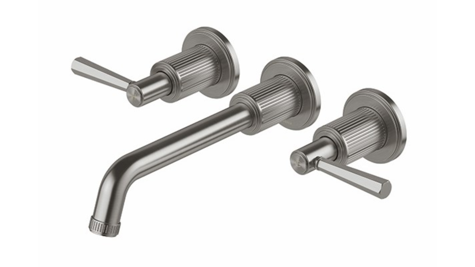 Phoenix Wiltern 190mm Wall Basin/Bath Tap Set - Brushed Carbon