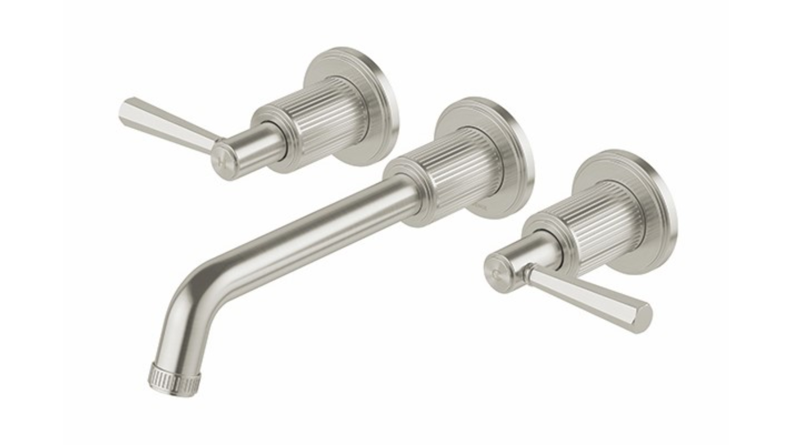 Phoenix Wiltern 190mm Wall Basin/Bath Tap Set - Brushed Nickel