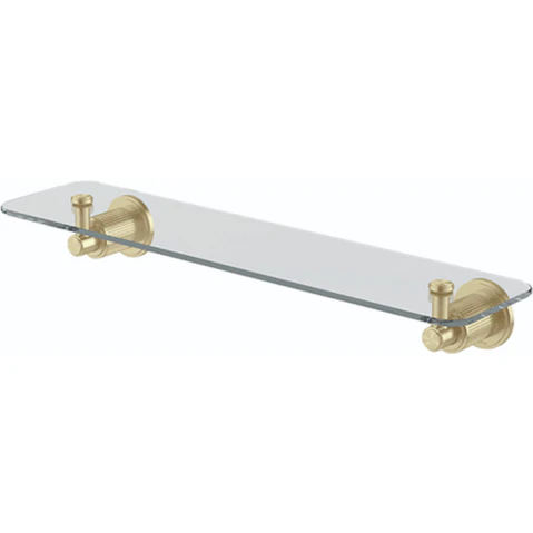 Phoenix Wiltern 450mm Glass Shelf - Brushed Gold