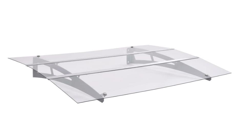 vidaXL Silver and Transparent Door Canopy - 120x90cm