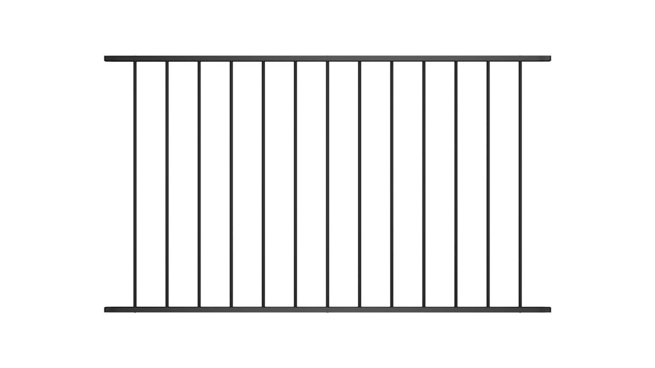vidaXL Black Powder-Coated Steel Fence Panel