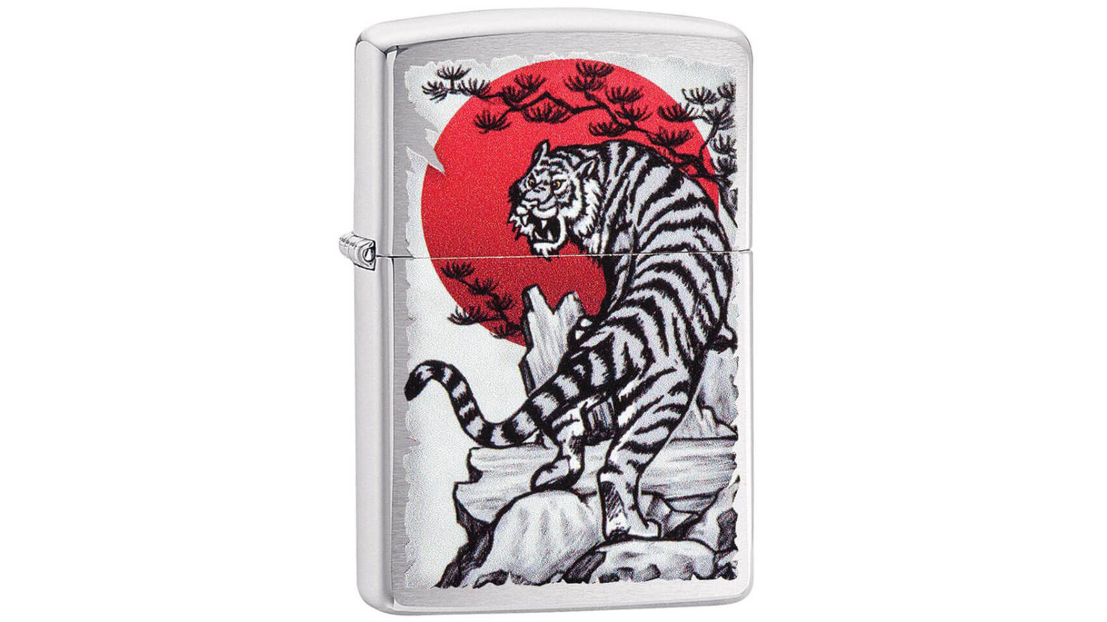 Zippo Brushed Chrome Tiger Sun Lighter