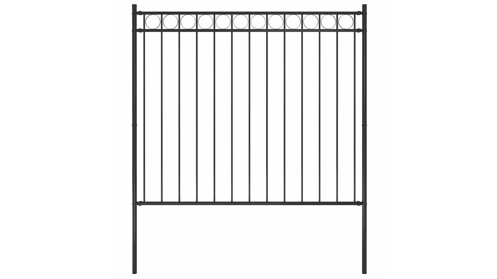 vidaXL Black Steel Garden Fence