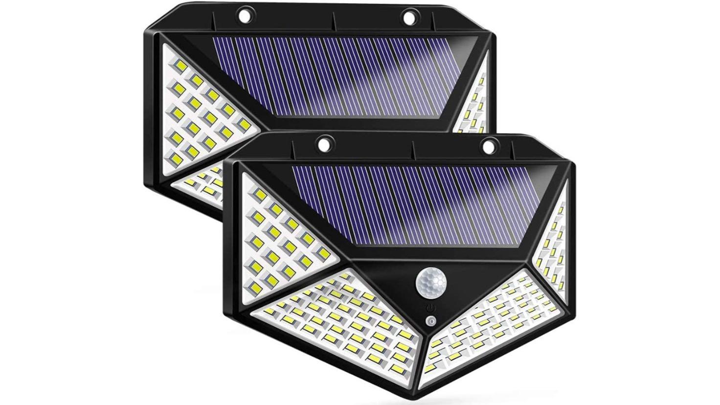 Vikus Pack of 2 100 Waterproof LED Motion Sensor Solar Security Light Outdoor